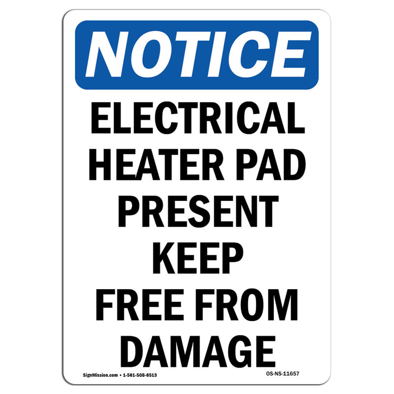 Electrical Heater Pad Present Sign