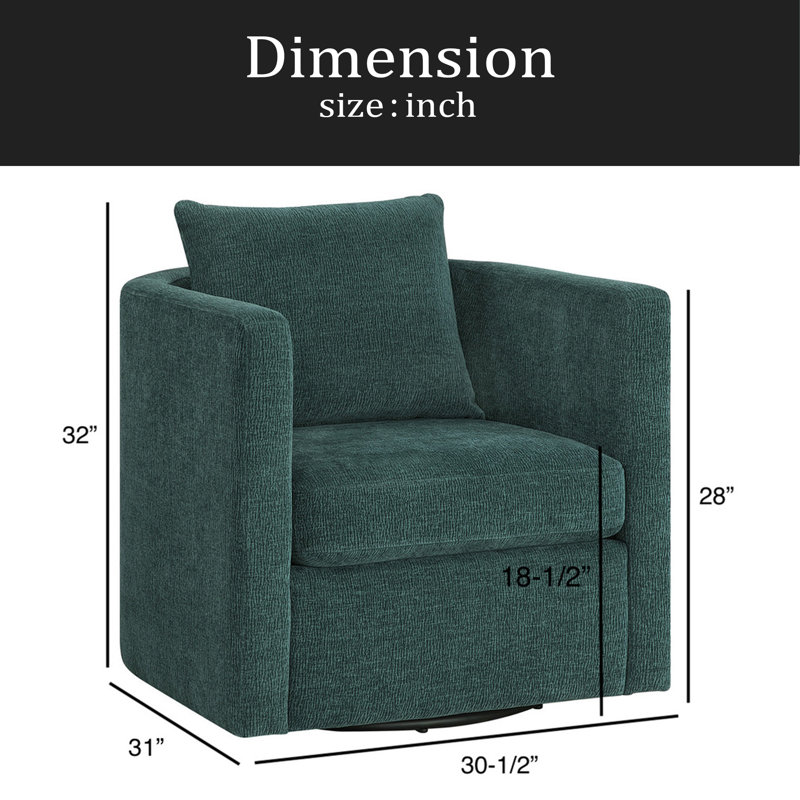 Fauteuil demi-tonneau pivotant, Peacock