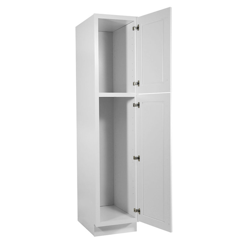 Armoire de cuisine de style Shaker UC1884 entièrement assemblée 18 x 84 x 24, Blanc