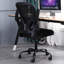 Chaise de bureau ergonomique en filet avec accoudoirs rabattables