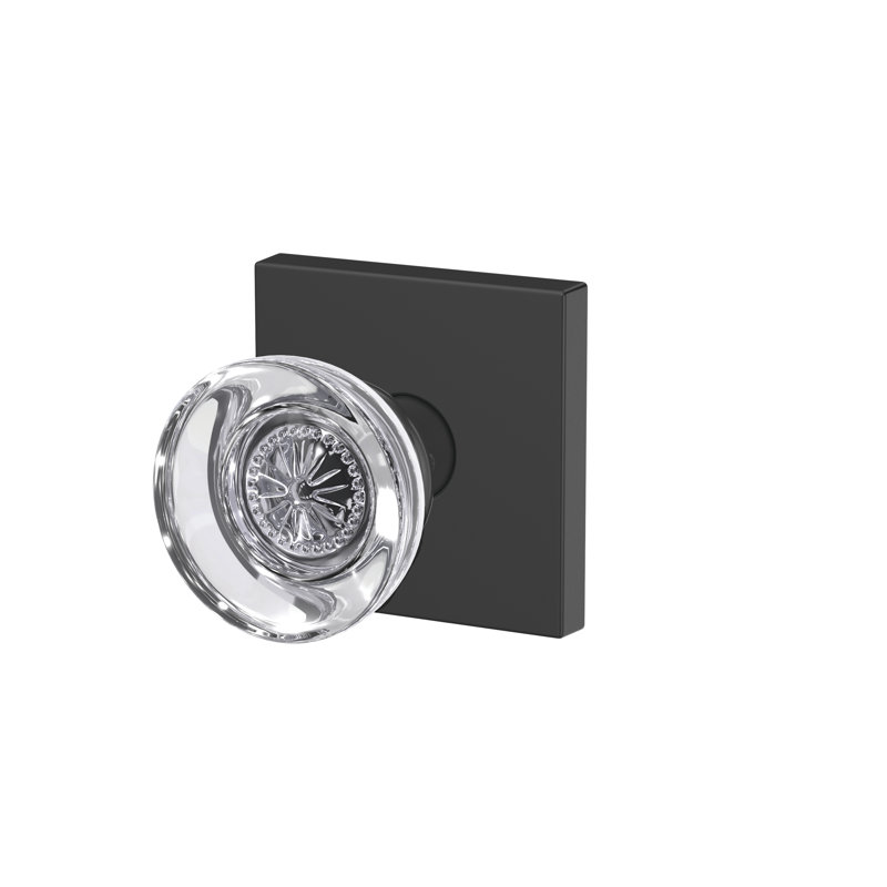 Custom Hobson Hall-Closet and Bed-Bath Glass Knob with Collins Trim, Matte Black