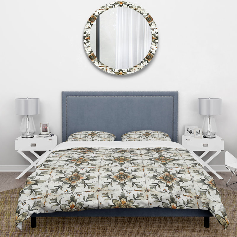 Ensemble de housse de couette Farmhouse Tiles, Housse de couette très grand + 2 taies décorativ
