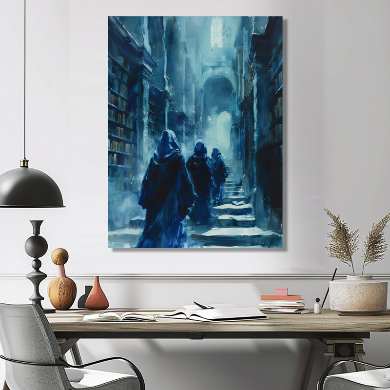 Blue Wizards Library Keepers II - décoration murale Wizards, Toile tendue, H 12 po x l 20 po