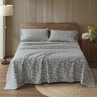 4 Pieces Cotton Flannel Printed Sheet Set