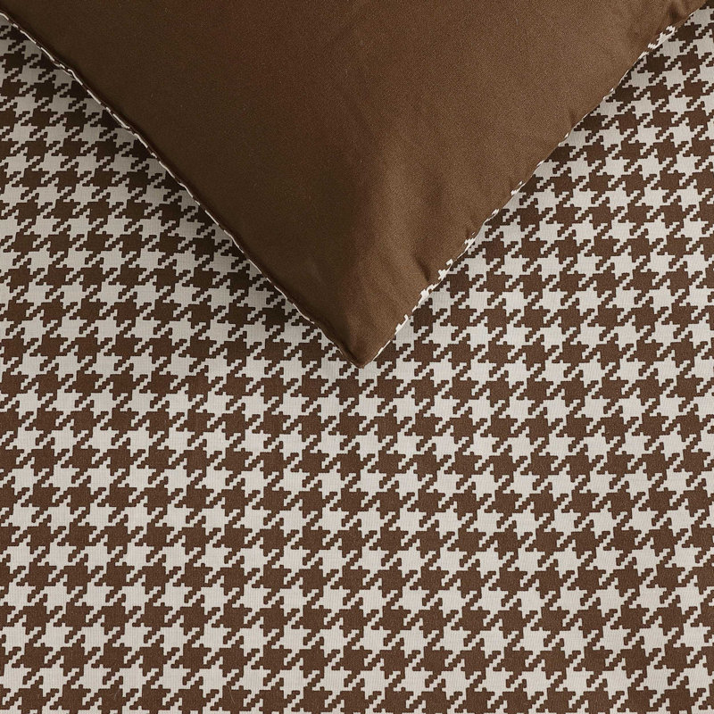 Ensemble d'édredon réversible en coton Eddie Bauer Harrison Brown, Édredon pour très grand lit + 2 taies décorativ