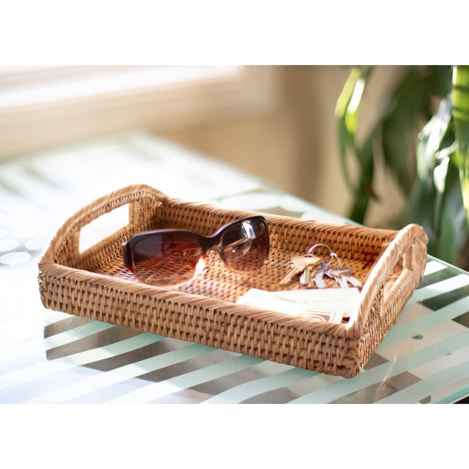 Panya Decorative Tray, Honey Brown