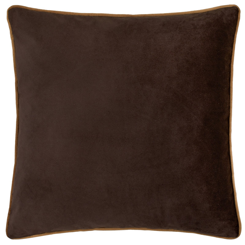 Meridian Square Cushion, Dark Brown Plain