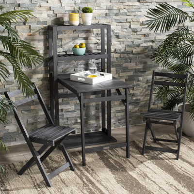 Osvaldo 2 - Person Acacia Wood Patio Dining Set with Rectangular Table
