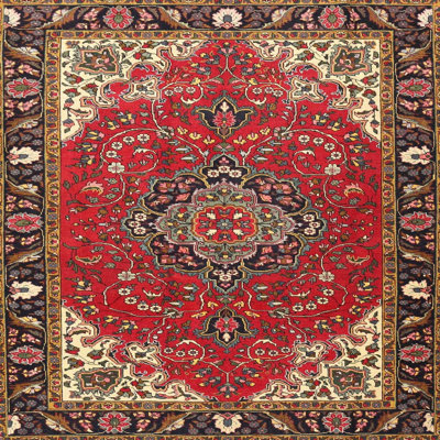 Tapis oriental rouge / beige / noir
