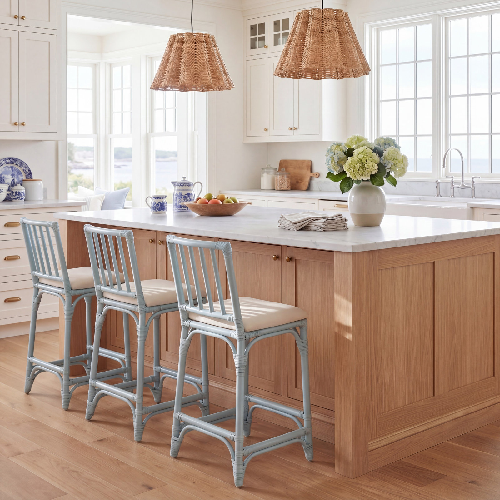 Mylinda 24" Bar Stool, Light Blue