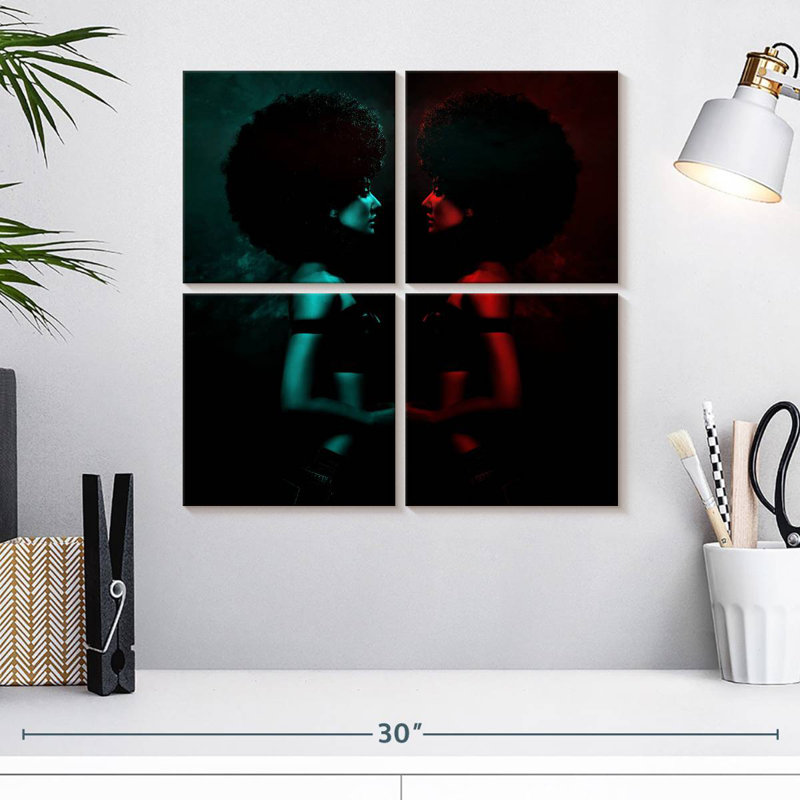 Portrait de femme Leisha Afro, H 18 po x l 18 po