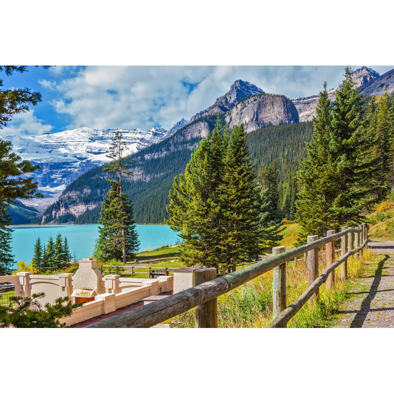 Fence On Lake Louise by Kavram - Wrapped Canvas Print, 20cm H x 30cm W
