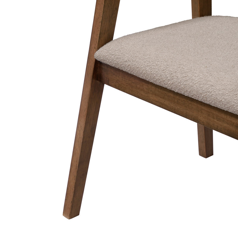 Ensemble de table de salle à manger de style Mid-Century 7 pièces avec chaises rembourrées Boucle Davisboro
