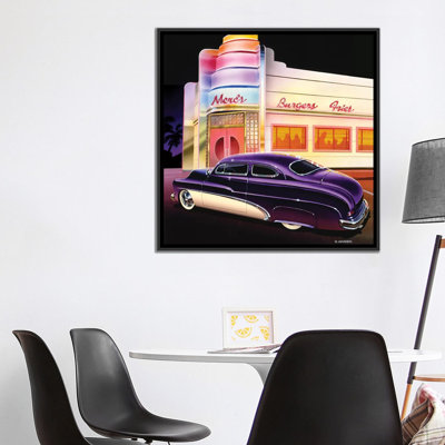 «Merc's Burgers», affiche vintage sur toile