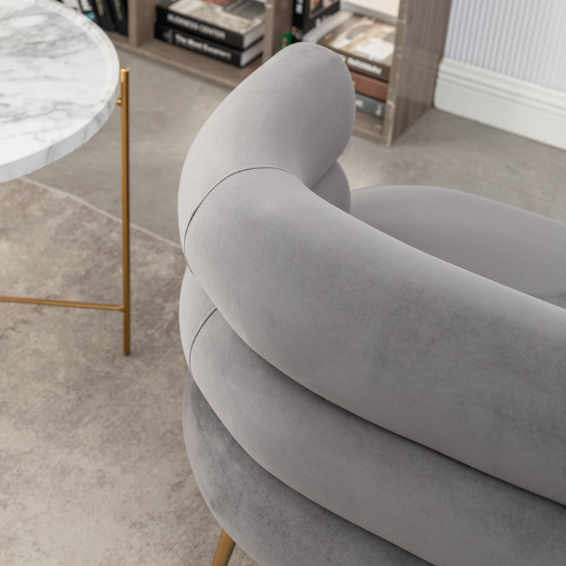 Ensemble de salon 3 pièces Ellicott, Velours gris
