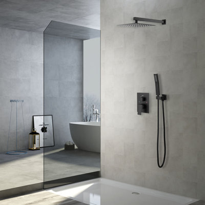8000-8Inch Shower Faucet Shower System With 8 Inches Rain Shower Head And Handheld Spray