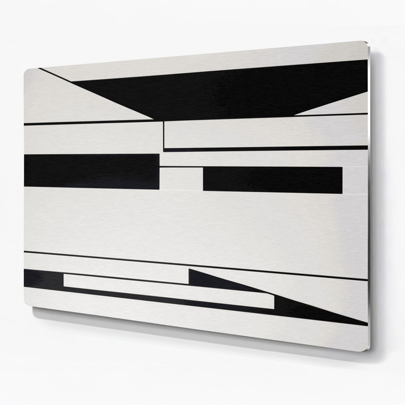 Minimalisme 7, art mural gris en métal, 11" H x 14" W