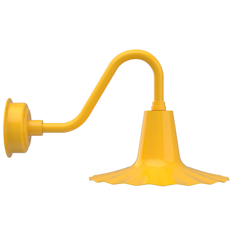 Luminaire de grange d’extérieur à del Iris, H 7,5 po x l 16 po x P 16 po, Jaune