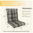 2 Piece 4" Thick High Back Chair Cushion Indoor and Outdoor Seat / Back Cushions with Straps-1302235195