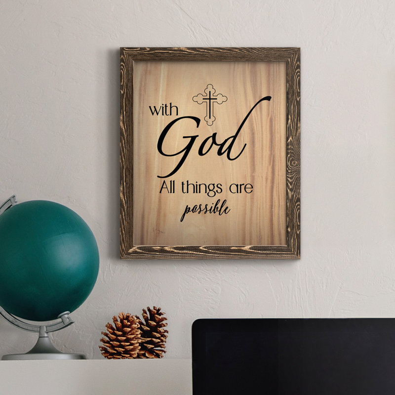 «All Things possible All Things possible», reproduction d'art sur toile, Noyer, H 44 po x l 31 po x P 1 po