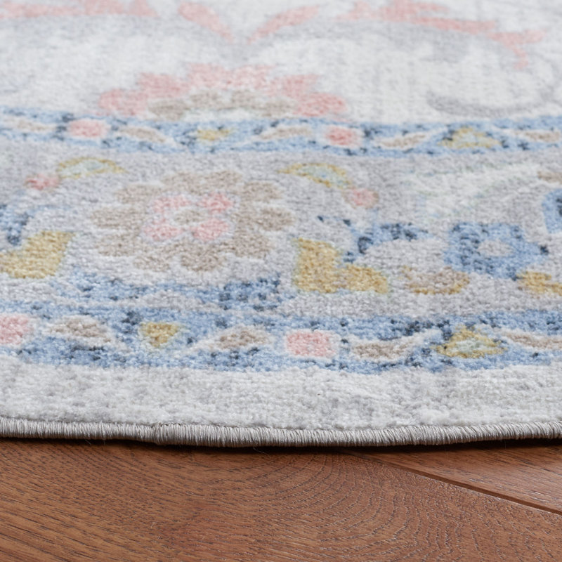 Bayside Performance Machine Washable Oriental Rug, Round 6'7"
