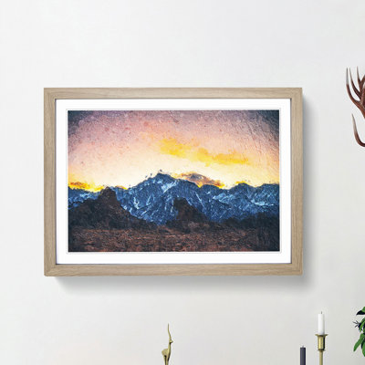 Pink Sky over the Mountain Top - Picture Frame Painting Print