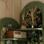Armoire de coin en bois massif vert
