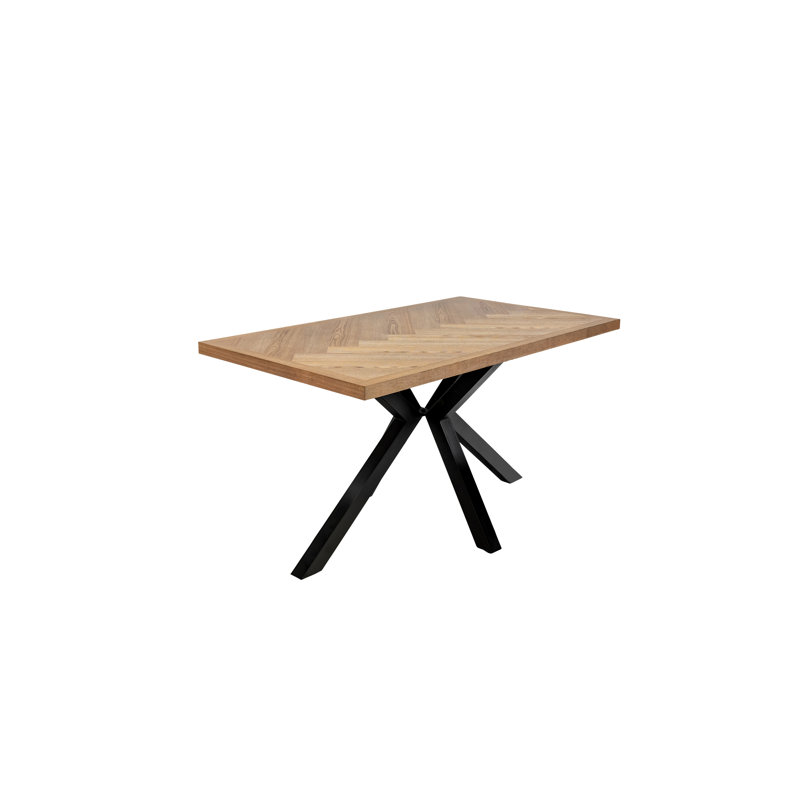 Ash Metal Base Dining Table