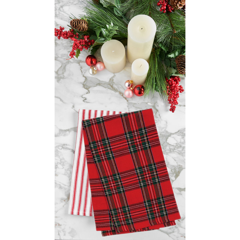 27" x 18" Arlington Plaid Lodge Cabin Everyday Holiday Christmas Woven Cotton Dish Kitchen Towel Decor Decoration