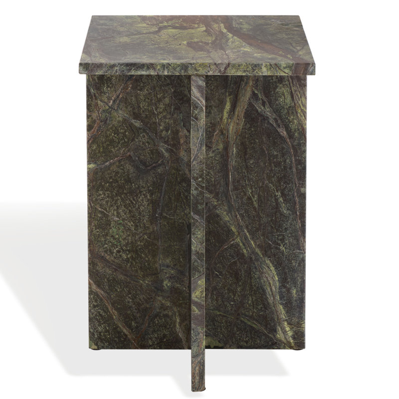 Adriano 12" Marble Accent Tabl, Green/Brown