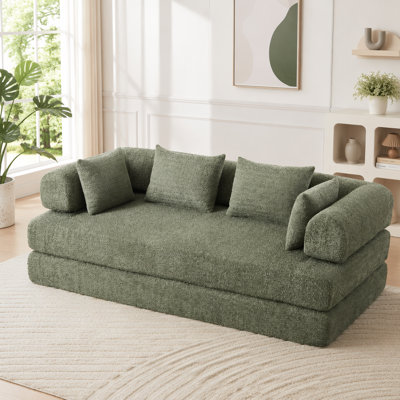 78.9-inch Convertible Sofa Bed with Modular Design and Chenille Fabric