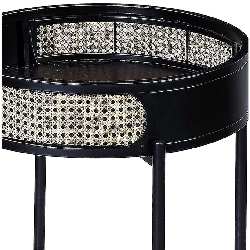 Table de bout noire avec plateau