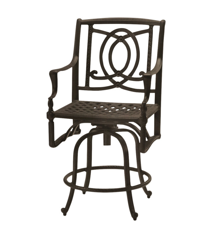 Bel Air 29" Swivel Patio Bar Stool, Midnight Gold, 24"