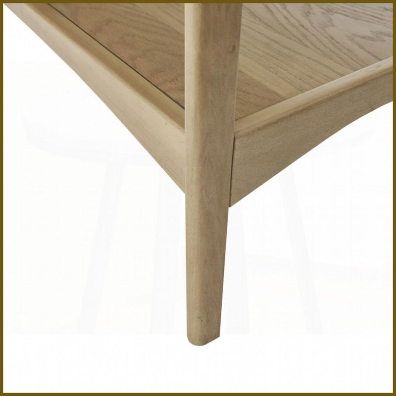 Table basse Parker de style Mid-Century - structure en bois massif, rangement en MDF et amp; Contraste deux tons