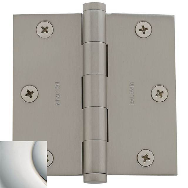 3.5" H x 3.5" W Butt Bearing Single Door Hinge, Lifetime Polished Nickel, Yes
