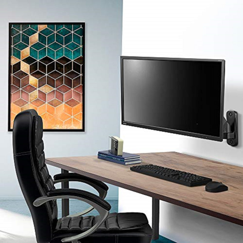 ELG F410 Full Motion Swivel Monitor Desk Wall Mount Arm Stand Gas Spring for 17”-35” VESA Screen