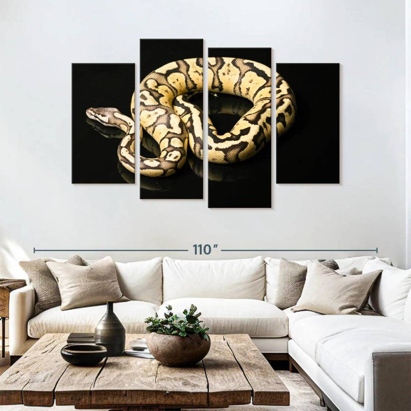 Brampt Female Python Snake, 54'' H x 84'' W