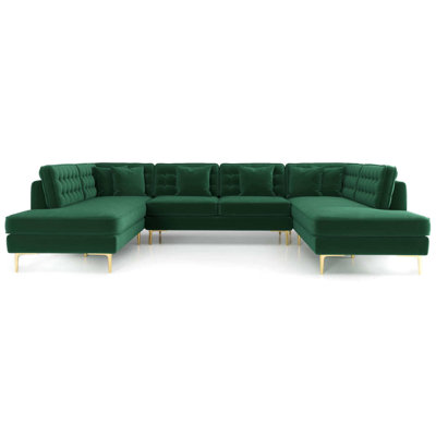 Canapé modulaire en U en velours Higuera