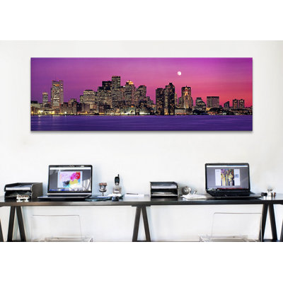 " USA, Massachusetts, Boston, View Of An Urban Skyline By The Shore At Night " by Panoramic Images