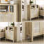 Buffet scandinave en rotin et or-15348476