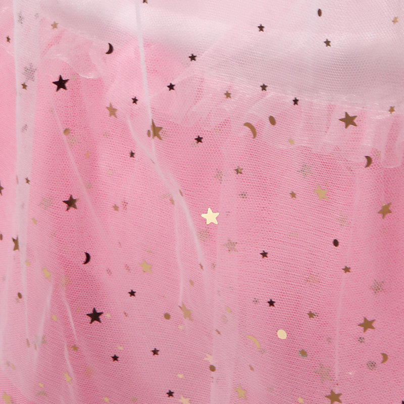 Pink and White Doll Bassinet with Canopy and LED Lights