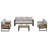 5-pcs Outdoor Aluminum Patio Furniture Sofa Set – Modern Sectional With Removable Cushion For 7-person Seating-641030771