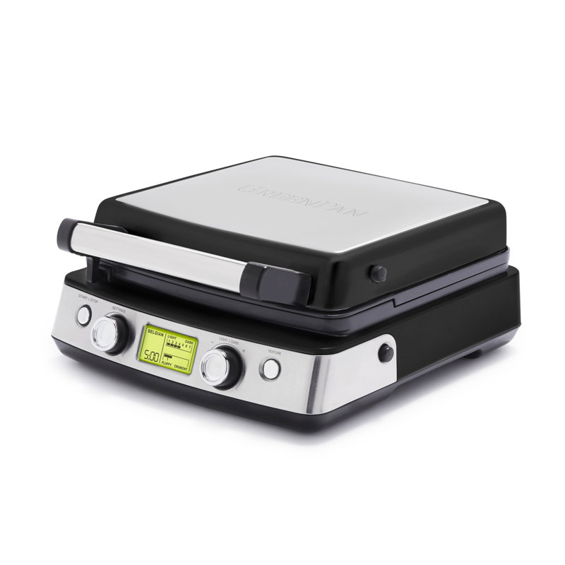 GreenPan Elite 4-Square Waffle Maker, Black