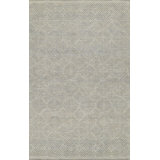 Babiarz Hand Hooked Wool Geometric Area Rug in Ivory/Gray