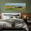 «Village On The Hill Vibrant Landscape Antique Retro Fine Art Art», impression encadrée colorée décorative-95016736-111568090