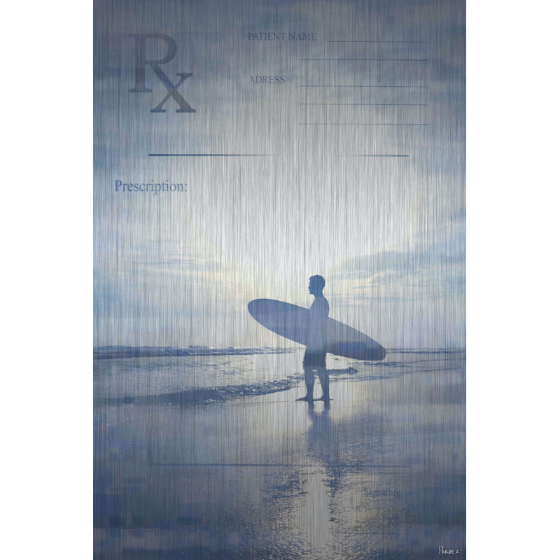 Reproduction de photo sur métal « rx surf » par parvez taj, H 36 po x l 24 po x 1,5 po