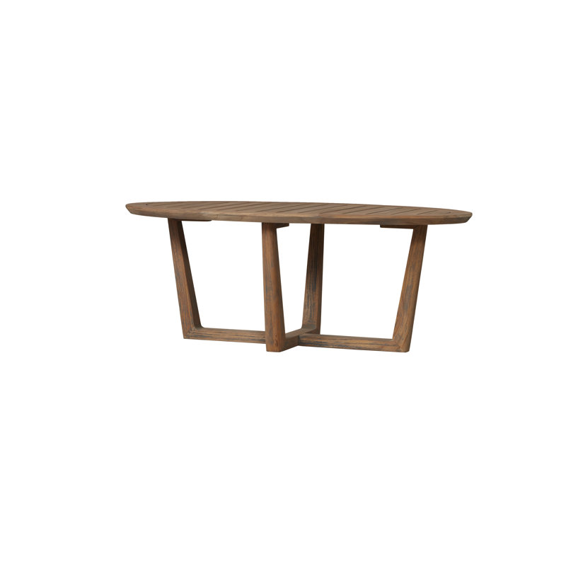 Teak Outdoor Oval Teak Dining Table, 18.25" H x 48" L x 24" D