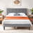 Platform Bed with Upholstered Adjustable Headboard, No Box Spring Needed-19539207-19539206