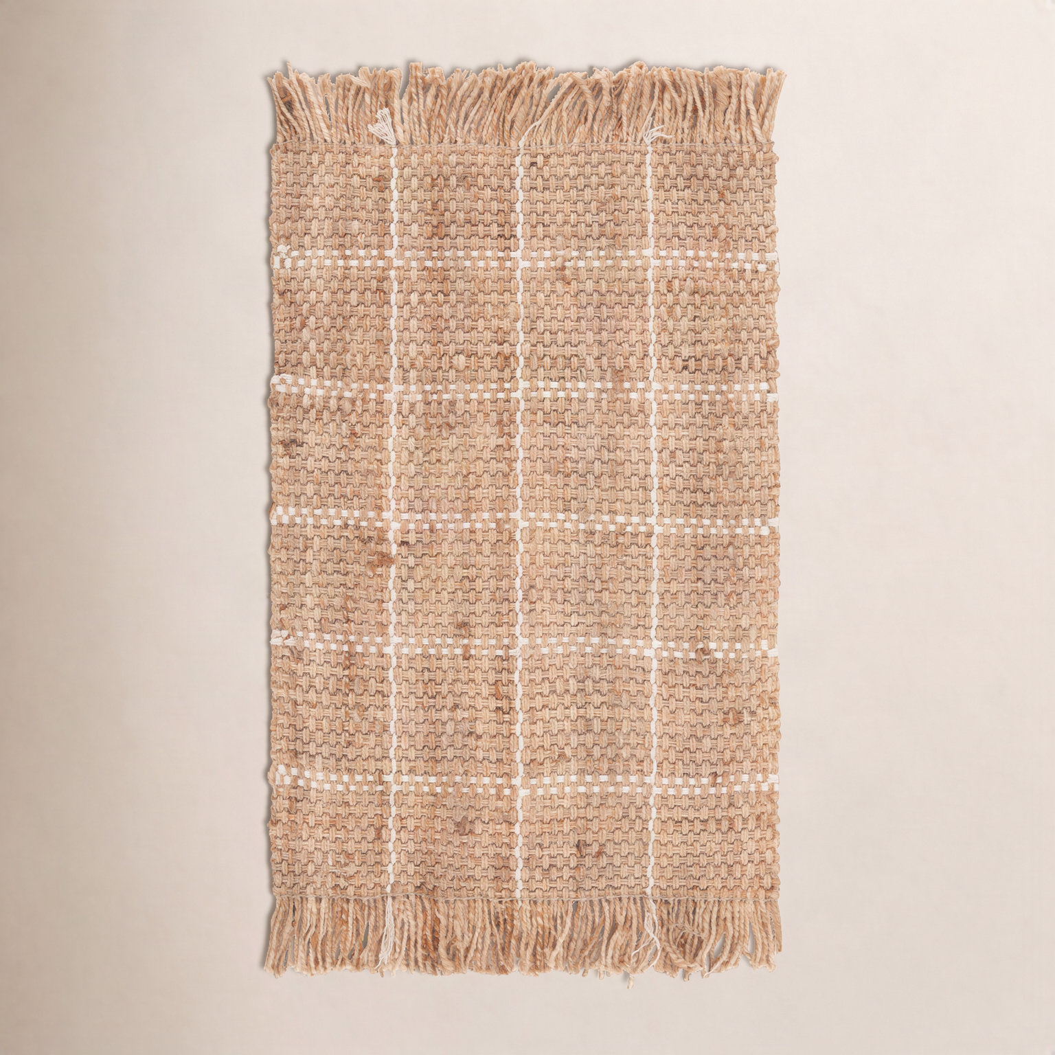 Hand-Woven Geometric Jute Rug, Rectangle 6' x 9'