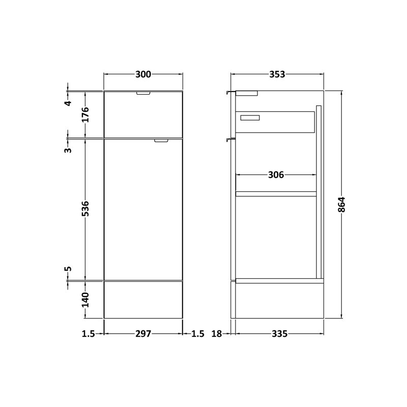 Fusion Linen Cabinet, White